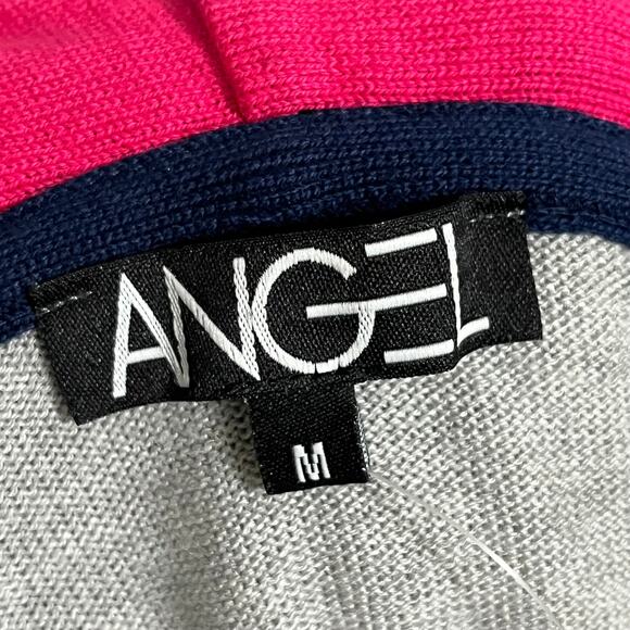 Angel Gray Paint Splatter With Pink Sleeve Zip Up Cardigan Sz-Medium - Picture 8 of 9